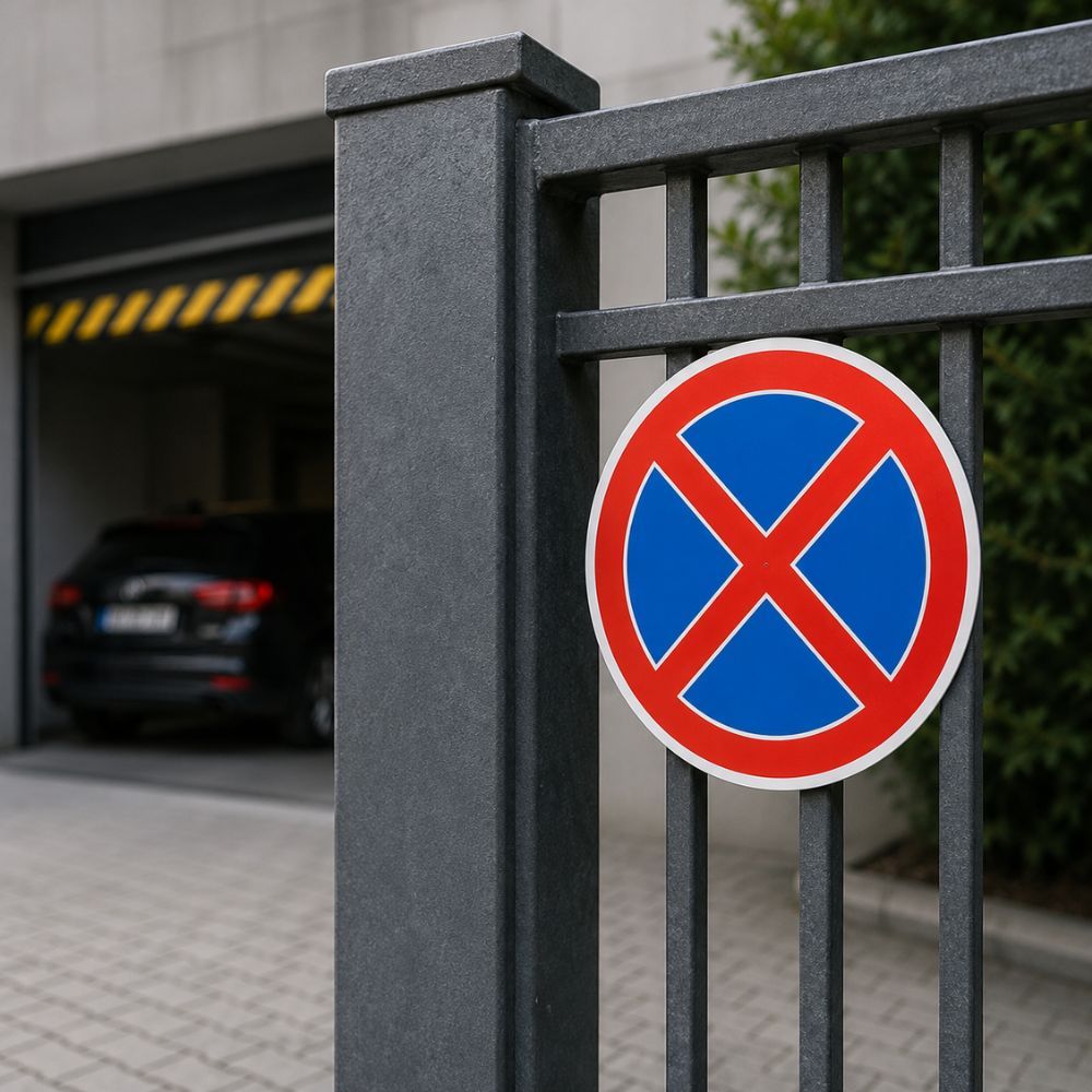 Naljepnica zabrana parkiranja za prilaze garaže i privatne površine