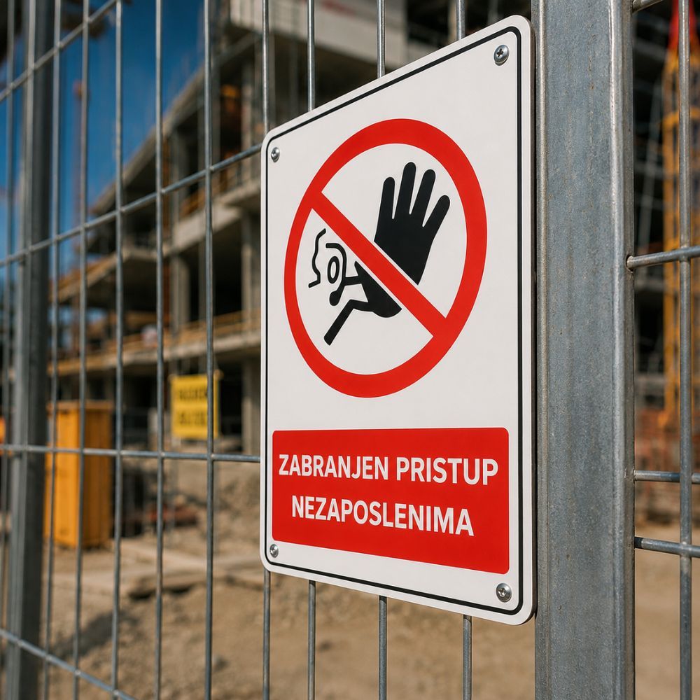 Naljepnica zabrana pristupa za označavanje prostora sa ograničenim ulazom