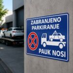 Tabla zabrana parkiranja za garaže dvorišta i poslovne prostore