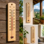 Termometar za kuću i vrt sa drvenim kućištem i jasnim prikazom temperature