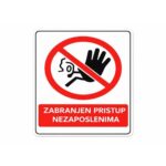 Upozoravajući znak 20x30 cm za kontrolu pristupa u poslovnim prostorima