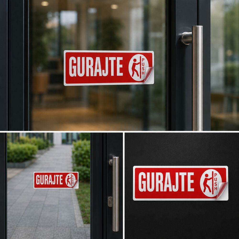 Uputna naljepnica za guranje vrata za poslovne i javne prostore