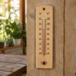 Zidni termometar od drveta 40 cm za praćenje temperature prostora