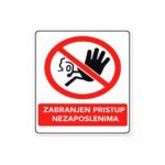 Digitalna ilustracija upozoravajućeg znaka za ograničen pristup radnim, proizvodnim i skladišnim zonama.
