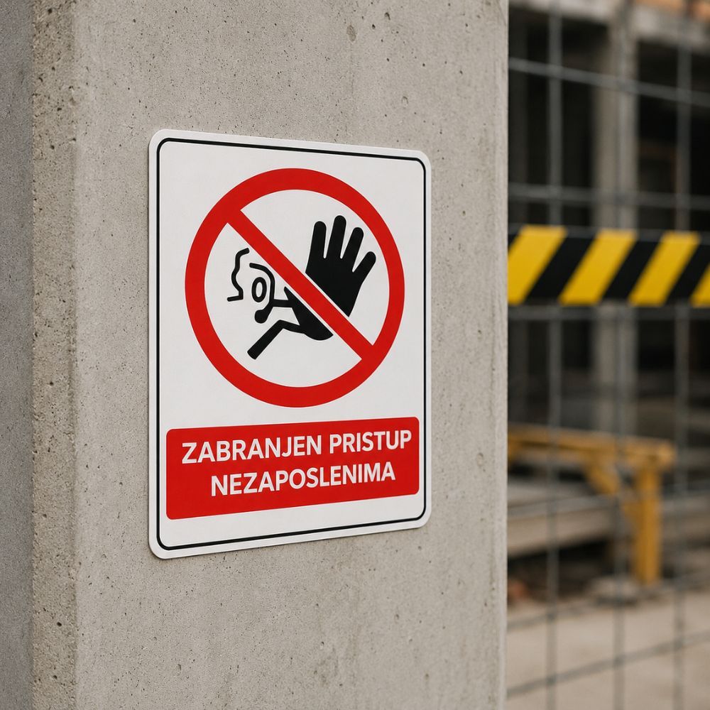Znak zabranjen pristup nezaposlenima 20x30 cm za jasno označavanje ulaza