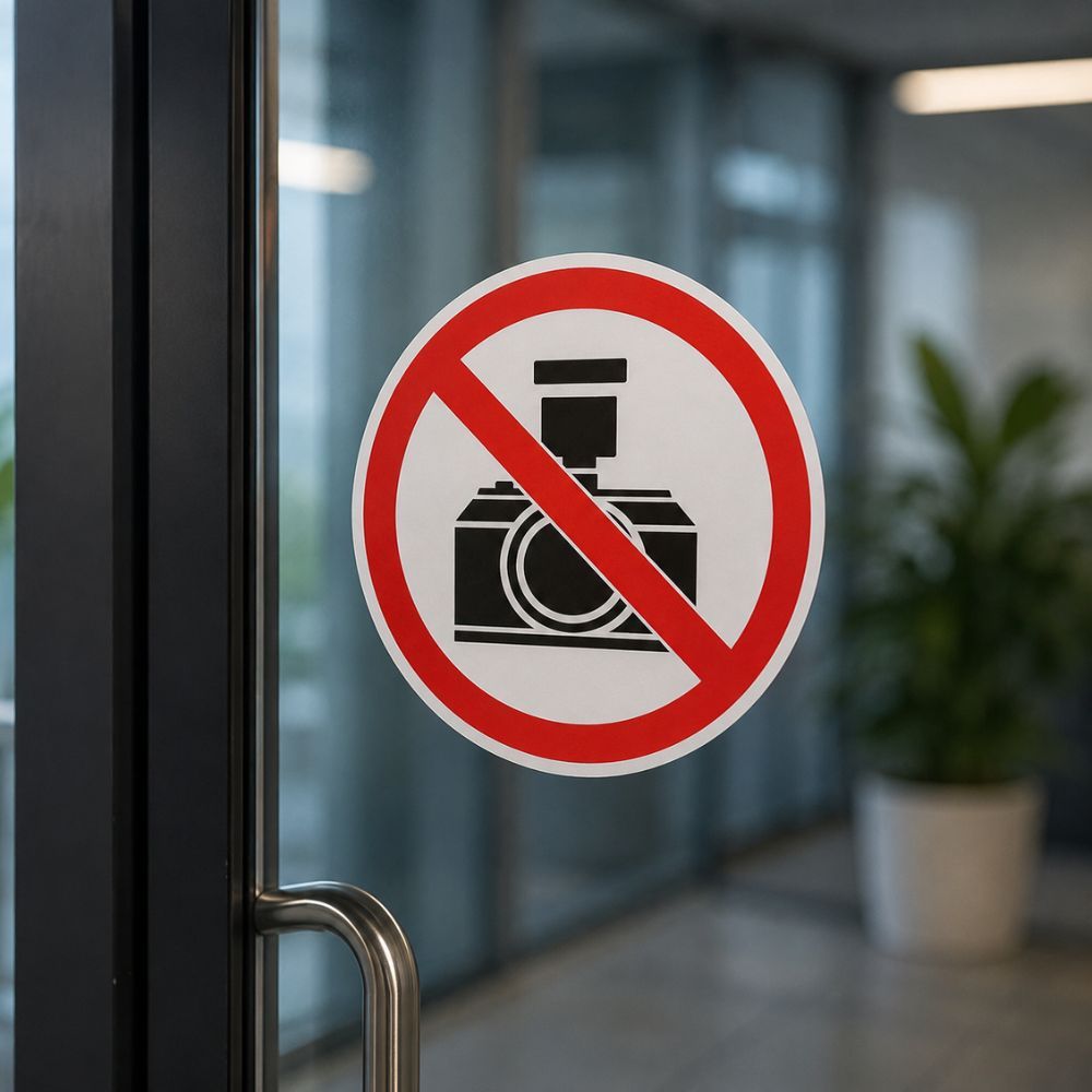 Znak zabranjeno fotografisanje 15x15 cm za jasno označavanje prostora