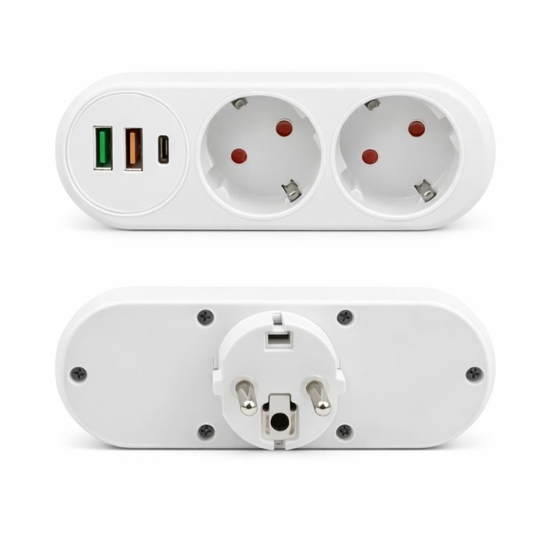 Razdjelnik sa 2 utičnice + USB + Type C