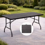 Stol Sklopivi Lanny 180x70x74cm Antracit/Smeđa Boja - Image 4