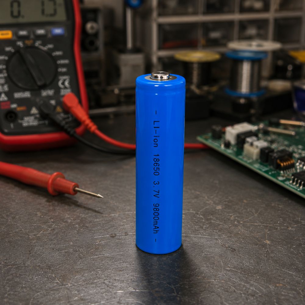 Ilustracija punjive litijum-jonske baterije 2600mAh za napajanje elektronskih uređaja i alata.