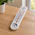 Ilustracija PVC termometra B22-4 za precizno mjerenje unutrašnje i vanjske temperature