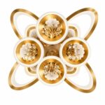 LED plafonjera Flower Gold sa modernim zlatnim dizajnom i kristalnim detaljima