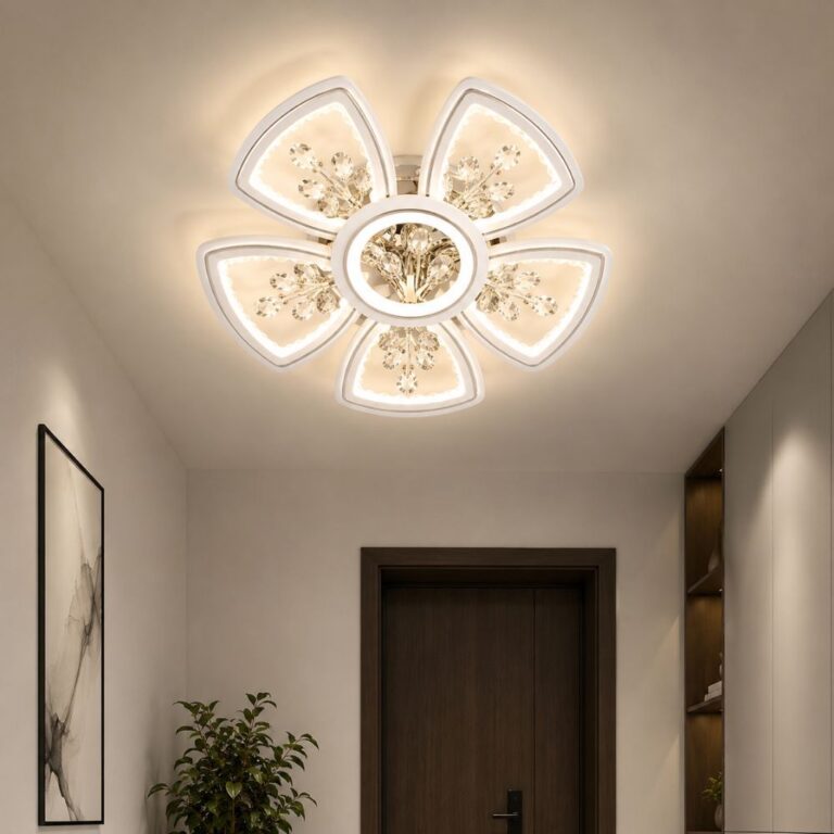 Plafonjera Flower Ice za dnevni boravak sa elegantnim LED osvjetljenjem