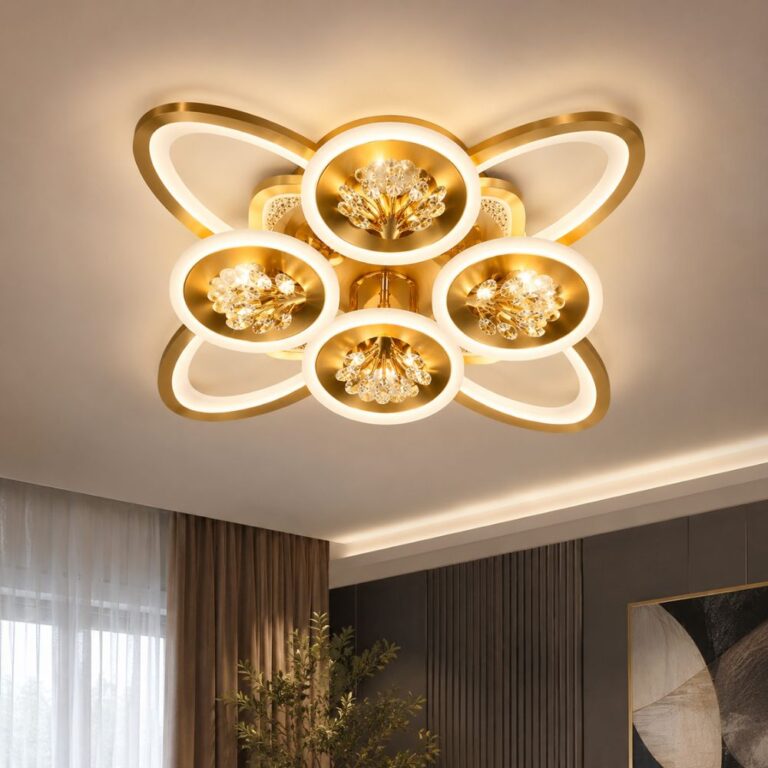Plafonjera Gold za dnevni boravak sa LED rasvjetom i elegantnim izgledom