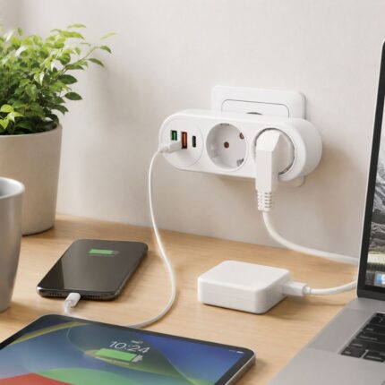 Razdjelnik sa USB i Type C priključcima pruža jednostavno punjenje telefona, tableta i drugih električnih uređaja