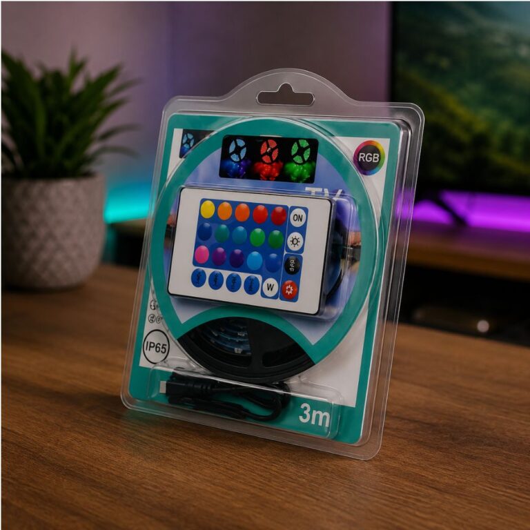 Grafički prikaz RGB LED rasvjete sa USB napajanjem za televizore, računare, police i dekorativne instalacije.