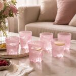 Set dekorativnih čaša u pink boji unosi nježan i elegantan izgled na trpezarijski sto i svakodnevno posluživanje