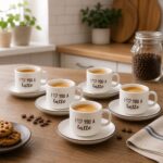 Set šoljica za kafu Latte 12/1 sa šest šoljica i šest tacni za posluživanje kafe u domu ili ugostiteljstvu