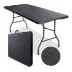 Stol Sklopivi Lanny 180x70x74cm Antracit/Smeđa Boja - Image 3