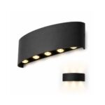 Crna LED zidna lampa 270x72x45 mm za hodnik, dnevni boravak ili stepenište.