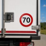 Naljepnica ograničenje brzine 60, 70 ili 80 za jasno označavanje dozvoljene brzine na vozilu ili radnoj mašini