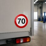 Oznaka ograničenja brzine pogodna je za teretna vozila, prikolice i specijalnu mehanizaciju