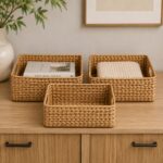 Set pletenih korpica 3/1 Boho za odlaganje sitnica u dnevnom boravku