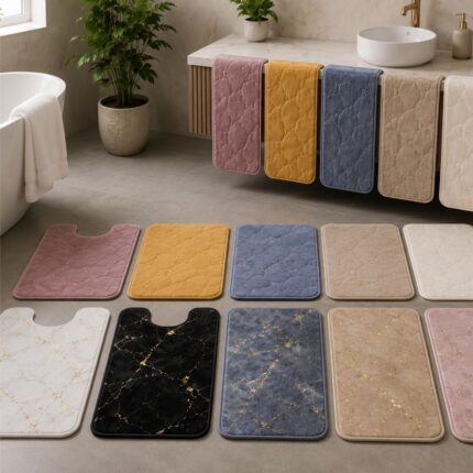 Set podnih prostirki Marble Gold za moderan i sofisticiran izgled kupatila