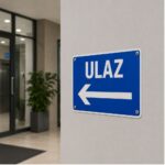 Naljepnica Ulaz sa strelicom 20x30 cm za jasno označavanje pravca ulaska