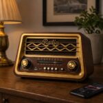 Vintage Bluetooth radio sa drvenim izgledom i ugrađenim zvučnikom za moderan i klasičan stil