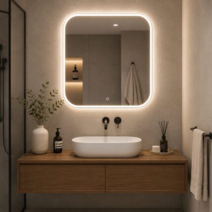 Zidno ogledalo za kupatilo Soft Corner sa zaobljenim uglovima i elegantnim dizajnom
