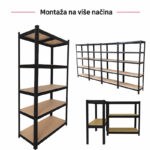 Metalna Polica Titan Flex Midnight 180x90x40 cm – 5 Etaža - Image 2
