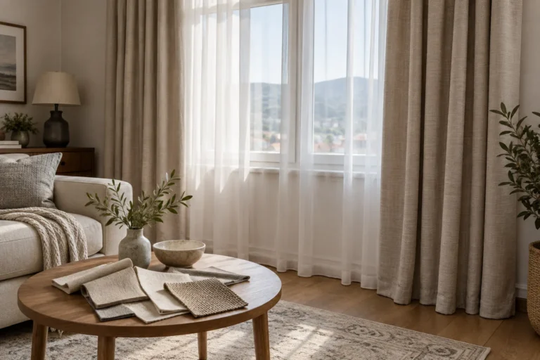 Prozirne zavjese i deblje bočne draperije uz prozor