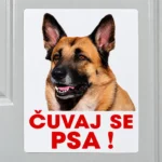 Naljepnica Čuvaj se psa 20×30 cm – detalj