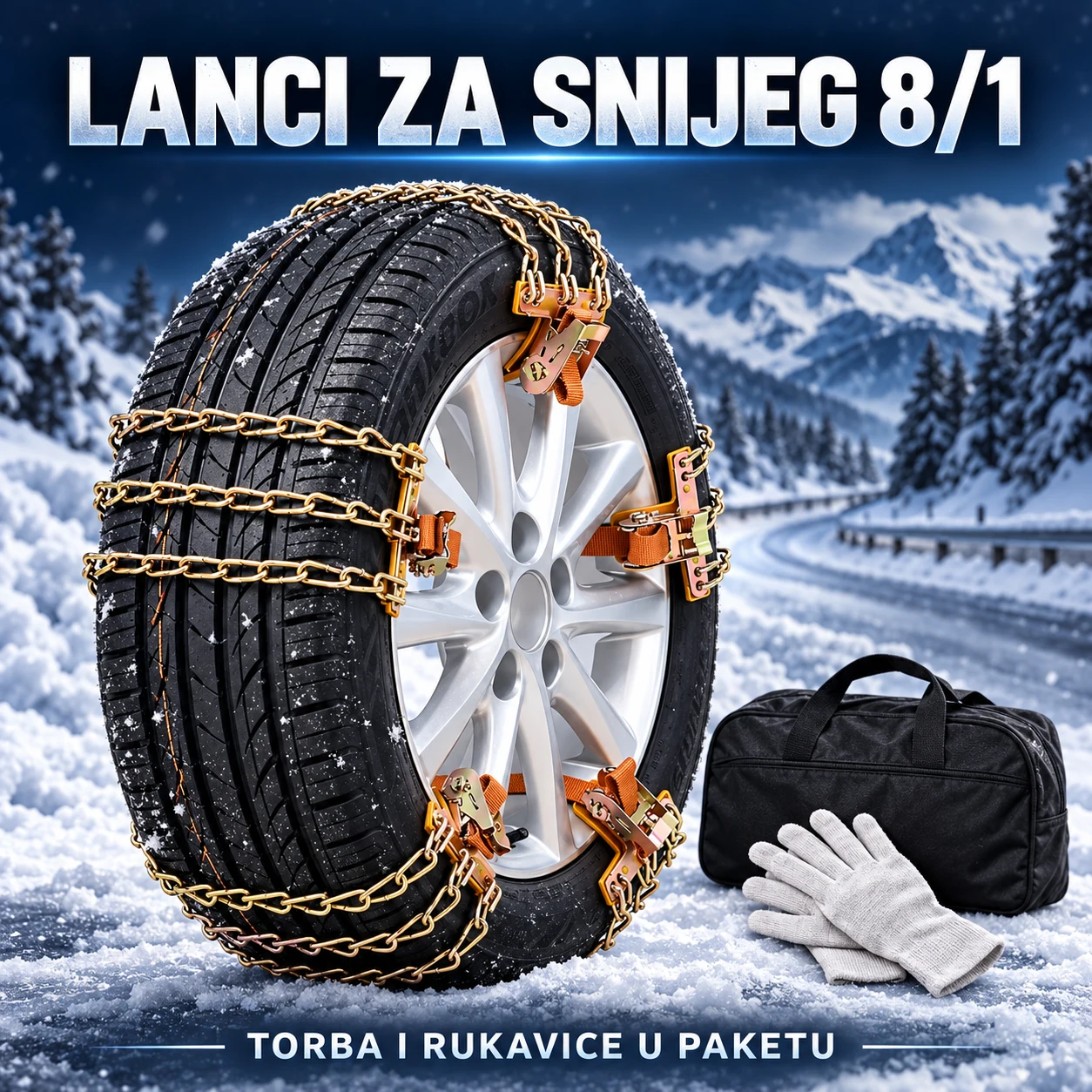 Lanci za snijeg 8/1 – torba i rukavice u paketu Lanci za snijeg 8/1 sa torbom i rukavicama u paketu